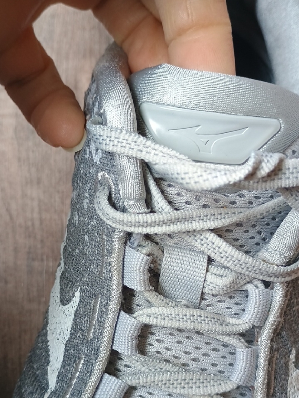 Mizuno Gray Knit Running Sneakers - Picture 5 of 11